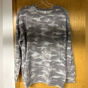 Athleta Studio to Street Gray Camouflage Sweatshirt